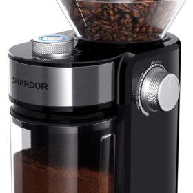 SHARDOR Coffee Grinder Electric - Conical Burr Mill with 16 Precision Settings, 2-14 Cup Capacity, Black