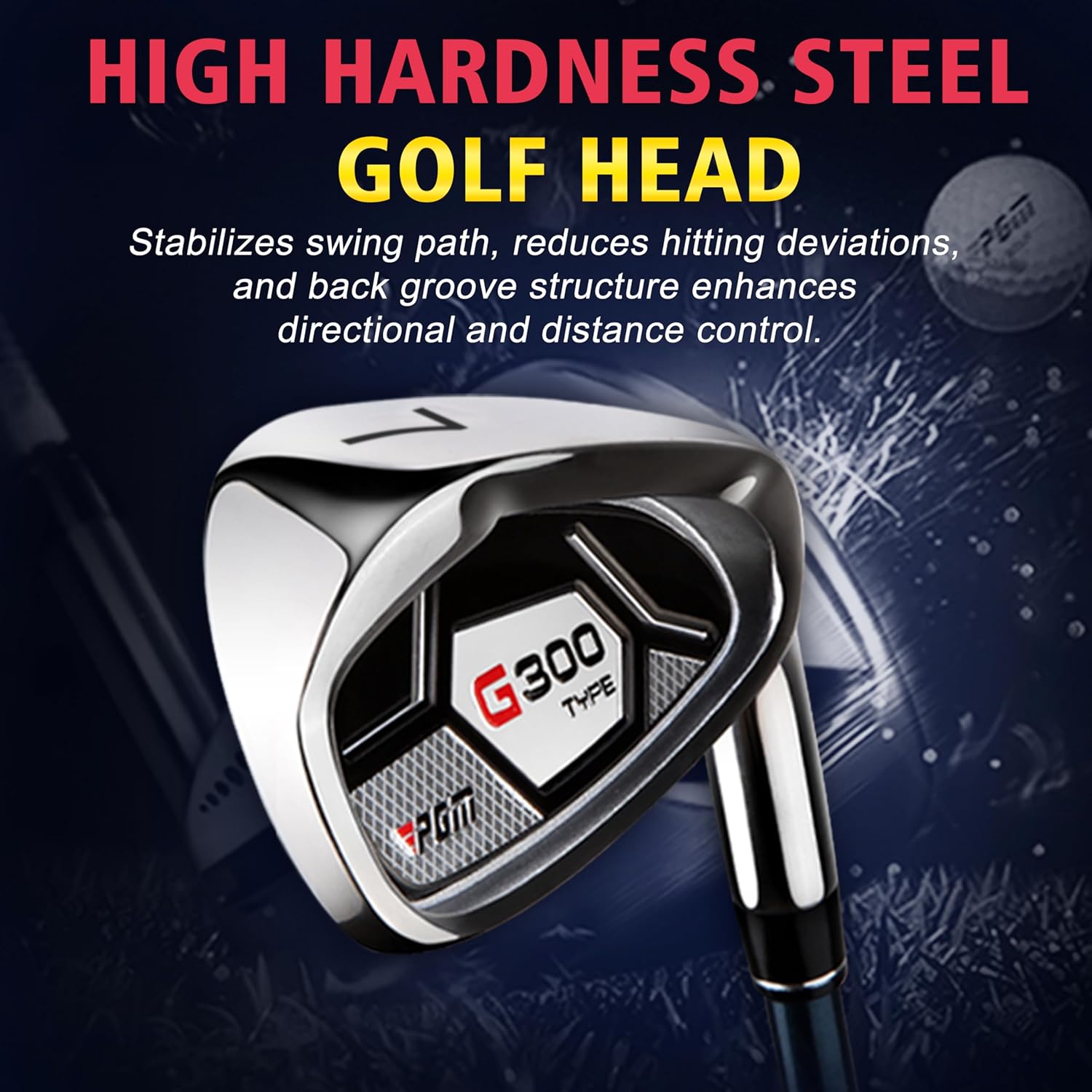 PGM G300 Men's Complete 12-Piece Golf Club Set – Titanium Driver, Draw-Biased Hybrid, Stainless Steel Irons, Alignment Putter & Stand Bag with Headcovers