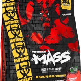 Mutant Mass Muscle Builder - High Calorie Weight Gainer Protein Powder with 1100 Calories, 56g Protein & BCAAs - Strawberry Banana (5 lb)
