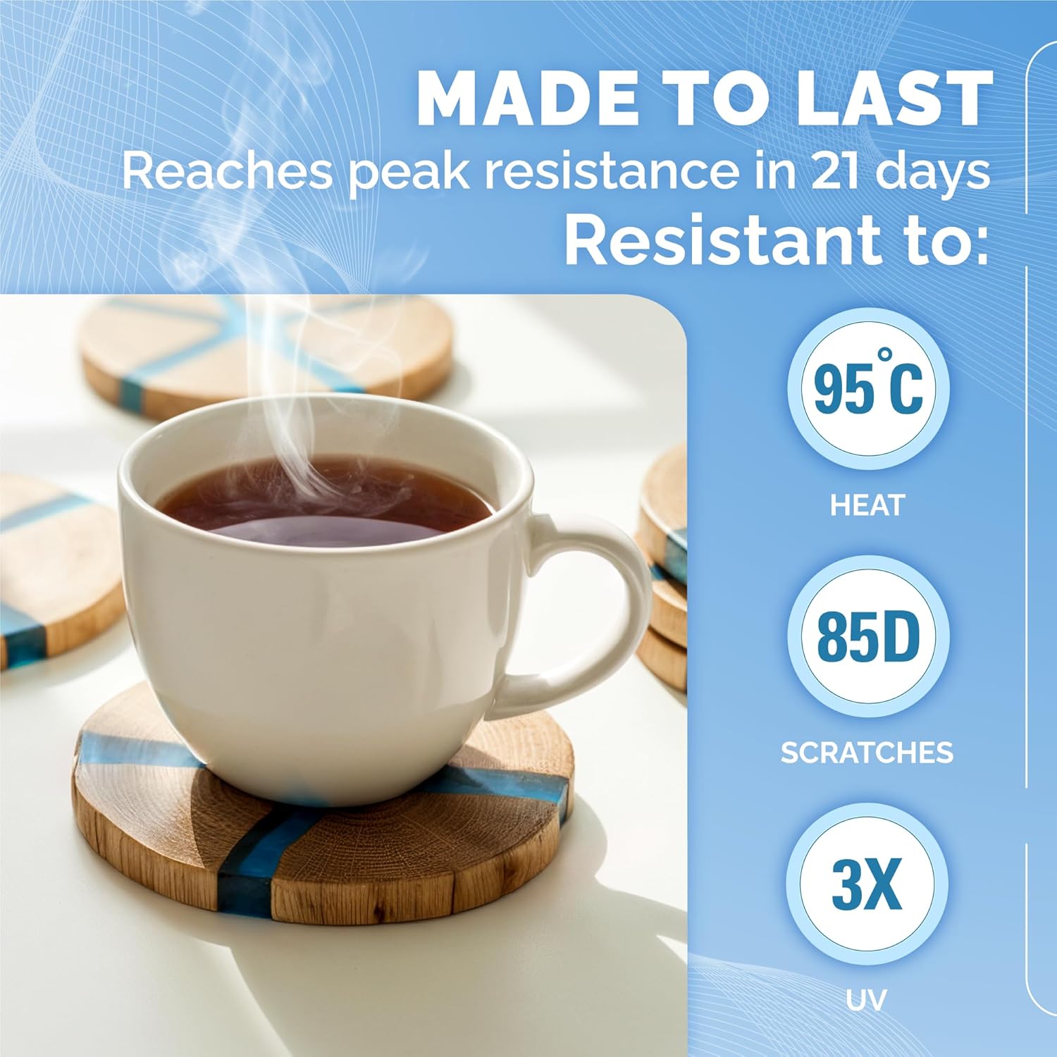 CRAFT RESIN 34 Oz Crystal Clear Epoxy Resin Kit – Food Safe, UV Resistant, Non-Toxic & Self-Leveling for Wood, Art, Jewelry & Tabletop Coating