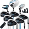 IZZO Golf EZ2 14-Piece Complete Men's Right Handed Golf Club Set with Stand Bag & Putter