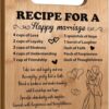 Personalized Wedding Gift for Couple - 'Recipe for a Happy Marriage' Bamboo Cutting Board - Unique Bridal Shower, Engagement, or Newlywed Mr. & Mrs. Kitchen Gift