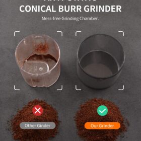 Electric Conical Burr Coffee Grinder - 35 Precision Settings, Anti-Static Bean Grinder with 2–12 Cup Selector, Stainless Steel Adjustable Burr for Espresso, French Press, and Drip Coffee, Black