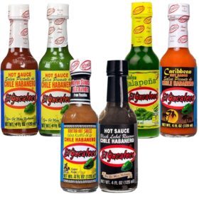 El Yucateco Hot Sauce Variety Pack – 6 Flavor Gift Set with Red & Green Habanero, Caribbean, Black Label Reserve, XXXtra Hot & Jalapeño