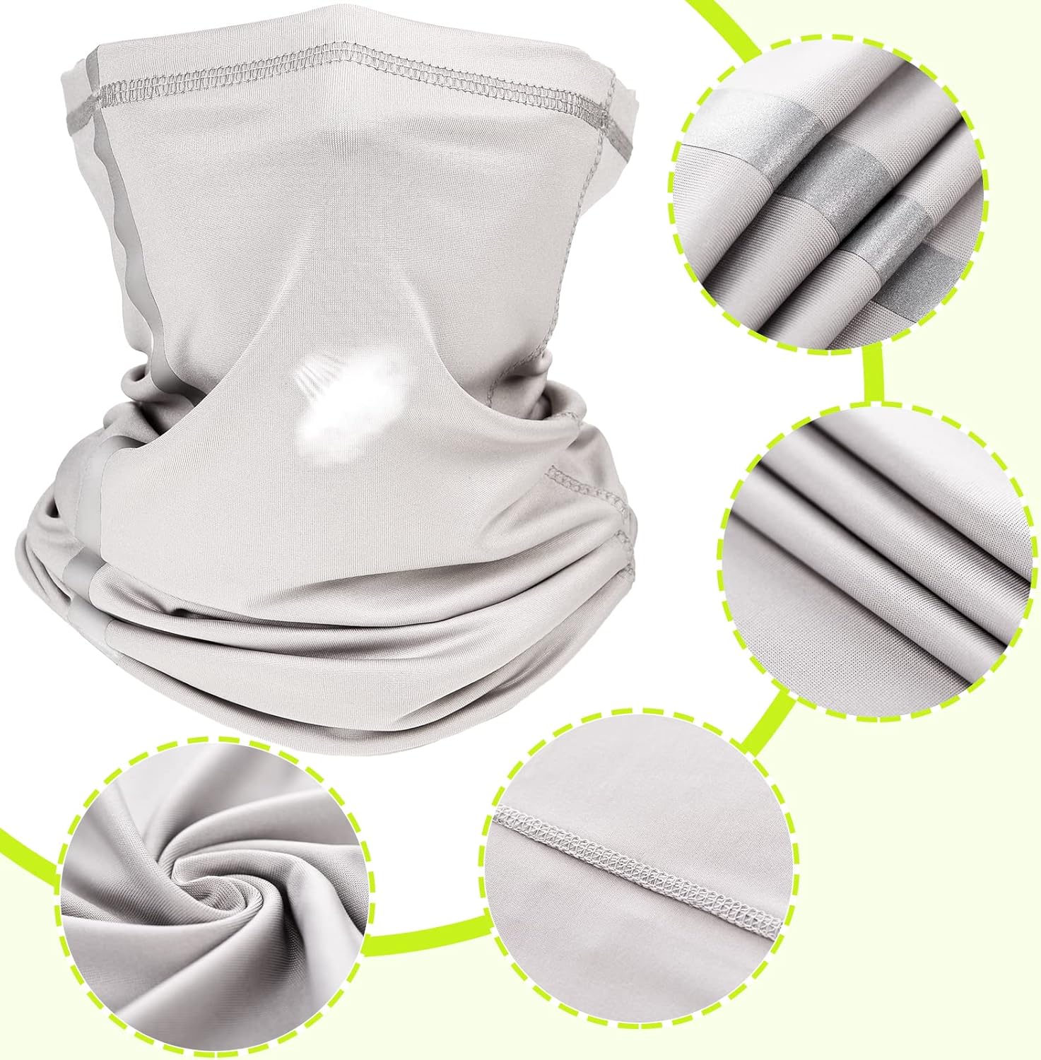 SATINIOR High Visibility Hard Hat Sun Shade & Neck Gaiter Set – Reflective Safety Helmet Accessories for Cooling Neck Protection (Dusty Grey)