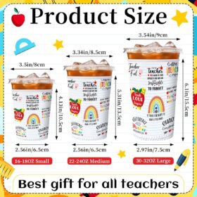 Teacher Appreciation Gifts - 3 Pcs Reusable Neoprene Iced Coffee Sleeves Cup Insulators for Hot & Cold Drinks - End of School Year, Birthday, Graduation Gift for Educators