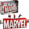 LEGO Marvel 76313: Iconic Marvel Logo & Avengers Minifigure Set – Interactive Building Kit with Hulk, Thor & Iron Man – Kids Display Toy