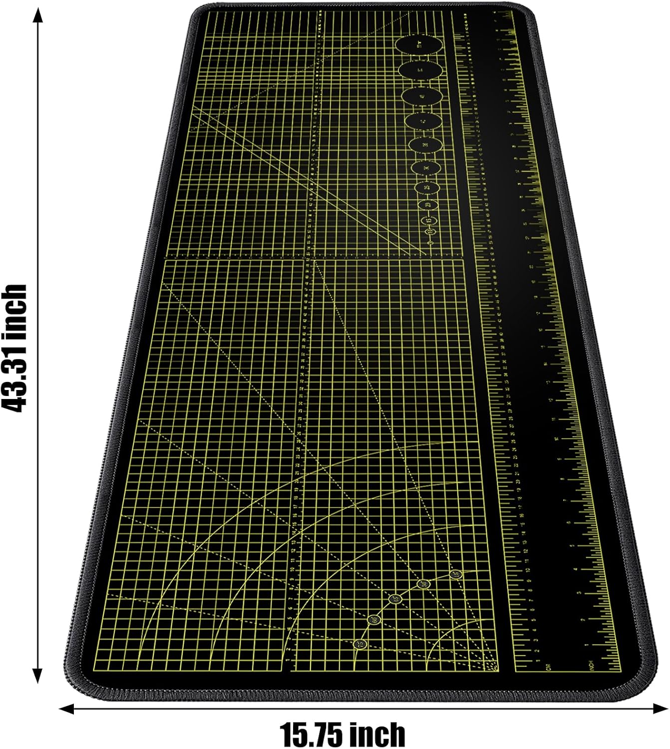 Premium Workbench Mat – 43.3” x 15.7” Non-Slip Rubber Repair Pad with Laser-Etched Rulers, Angle Guides & Circle Templates – Durable DIY & Assembly Table Cover