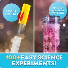 NATIONAL GEOGRAPHIC Stunning Chemistry Set – Mega Science Kit with 45 Easy Experiments, Volcano & Rocket Launch STEM Projects for Kids Ages 8-12