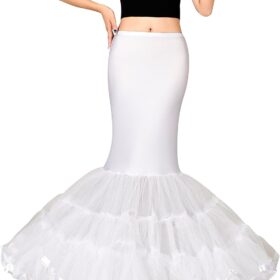 Women's Classic Trumpet Mermaid Bridal Petticoat - Full Hoop Crinoline Underskirt for Wedding Dress & Gowns