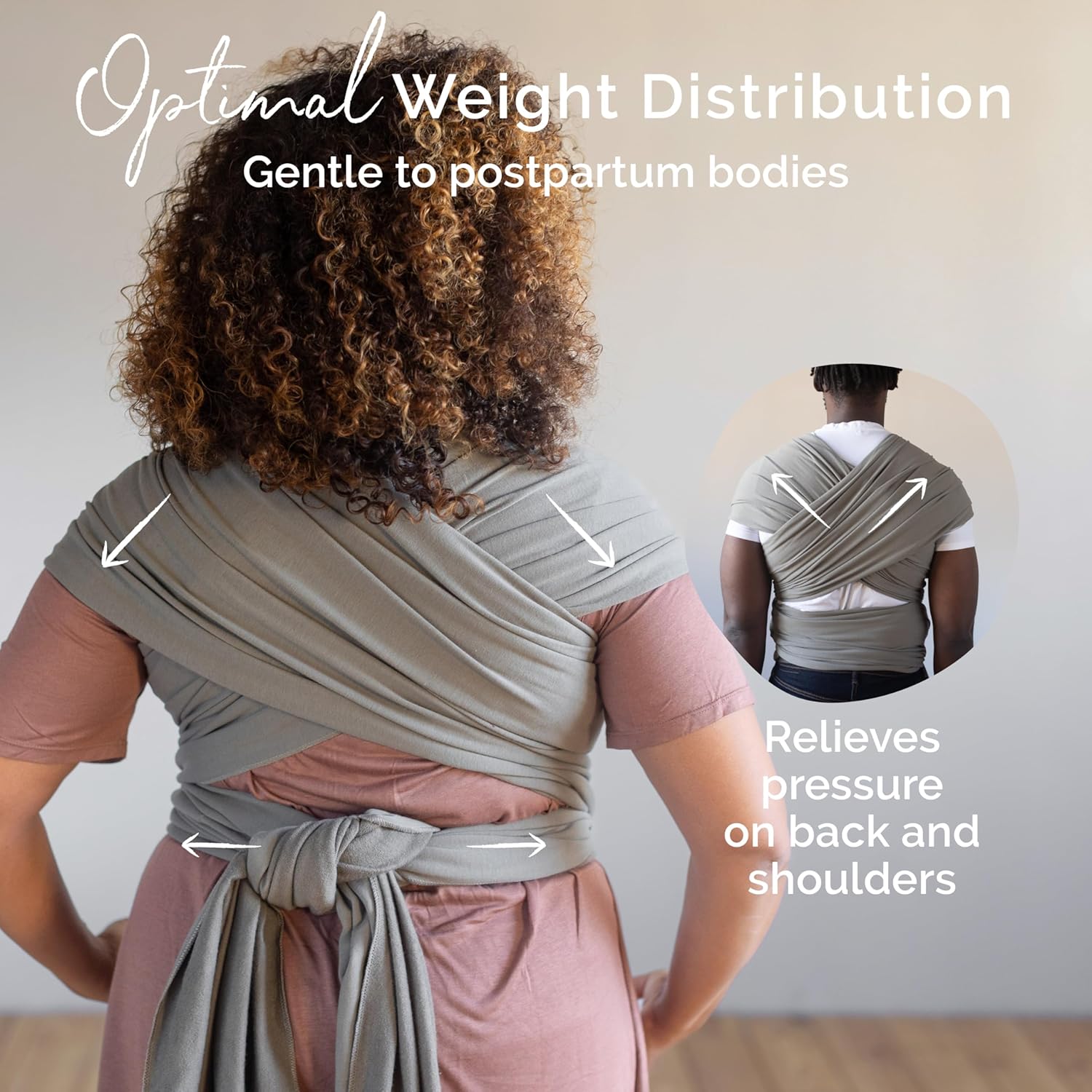 Boba Baby Wrap Carrier – Original Ergonomic Sling for Newborns, Hip-Healthy, Soft 4-Way Stretch Cotton, Hands-Free Bonding (Grey, 7–35 lbs)