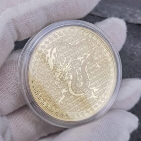 Soaring Blue Chinese Dragon Lucky Coin - Feng Shui Wealth Token & Lottery Ticket Scratcher