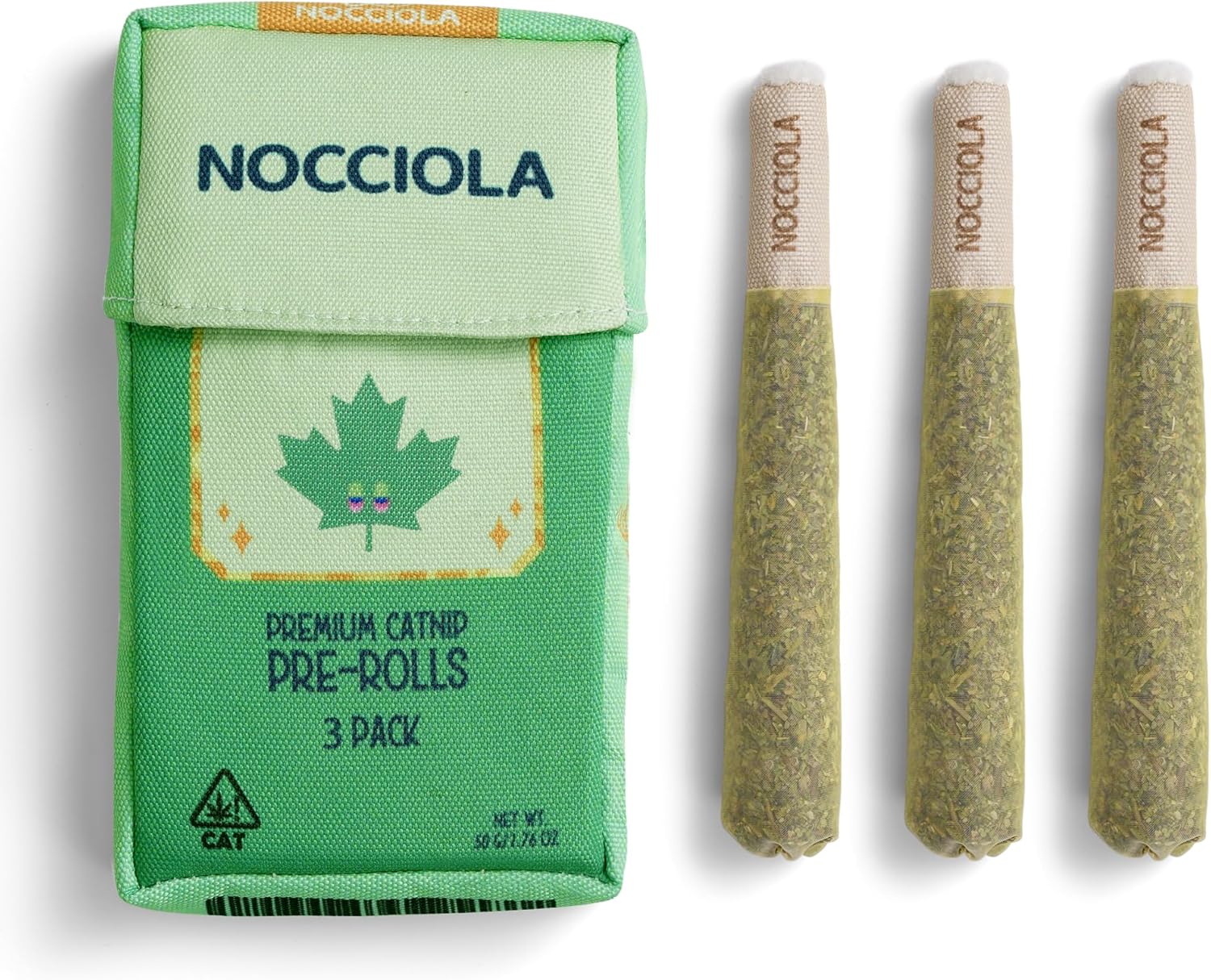 Nocciola 3-Pack Premium Catnip Toys – 100% Organic Cat Kicker & Teething Chew for Stress Relief & Play