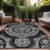 Medallion Outdoor Rug 8x10 - Washable, Waterproof & Non-Shedding Patio, Porch & Indoor Area Rug (Black, 8' x 10')