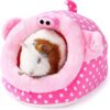 JanYoo Guinea Pig Hideout Bed – Washable Soft Plush Small Animal Cage House with Cushion for Hamsters, Hedgehogs & Ferrets