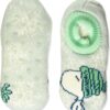 Peanuts Women's Snoopy Holiday Plush Faux Fur Cuffed Slipper Socks with Cushioned Foam Sole