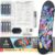 ARTEZA Customizable Skateboard Deck Art Kit – 31"x8" DIY Paintable Maple Wood Board with Matte Coating, Includes 8 Oil-Based Paint Markers, Chrome Marker, White Pencil, and Wall Display Mount