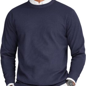 COOFANDY Men's Slim Fit Crewneck Sweater - Lightweight Long Sleeve Knit Pullover for Business Casual