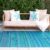 Fab Habitat Cancun Outdoor Rug - 5' x 8' Turquoise & Moss Green Striped Patio Mat - Waterproof, Recycled Plastic & Reversible