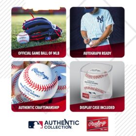 Rawlings Official 2026 Major League Baseball - ROMLB-R with UV-Protected Display Cube | Authentic Game Ball | Perfect for Autographs & Collectors