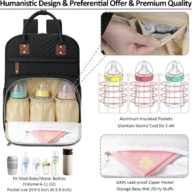 Tenot Large Capacity Diaper Bag Backpack – Waterproof Travel Backpack with Insulated Pockets & Stroller Straps for Baby Girls & Boys
