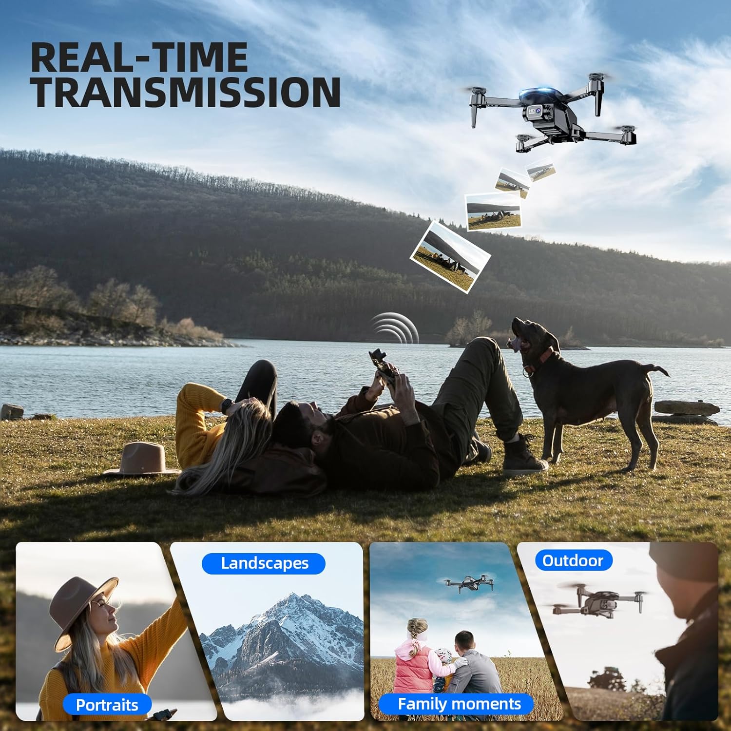 1080P HD Camera Drone for Beginners and Kids - Foldable FPV RC Quadcopter with Altitude Hold, Gesture Selfie, 3D Flips, and 2 Batteries