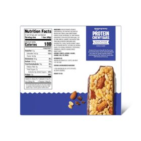 Amazon Grocery Protein Chewy Bars - Peanut, Almond & Dark Chocolate, 5 Count (7.1 oz Box)