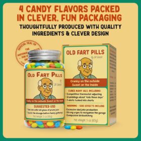 Old Fart Pills Gag Gift – Retro Novelty Candy for Men & Women – Funny 30th, 40th, 50th, 60th Birthday Stocking Stuffers, White Elephant & Office Party Joke Gift