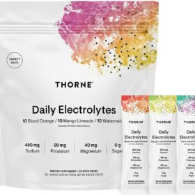 THORNE Daily Electrolytes Powder - NSF Certified for Sport Hydration Mix - Zero Sugar, Low-Calorie, Natural Flavors - 30 Stick Packs