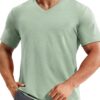 MIER Men's Moisture Wicking V-Neck T-Shirt - Quick Dry Athletic Short Sleeve Tee for Gym, Running & Casual Wear