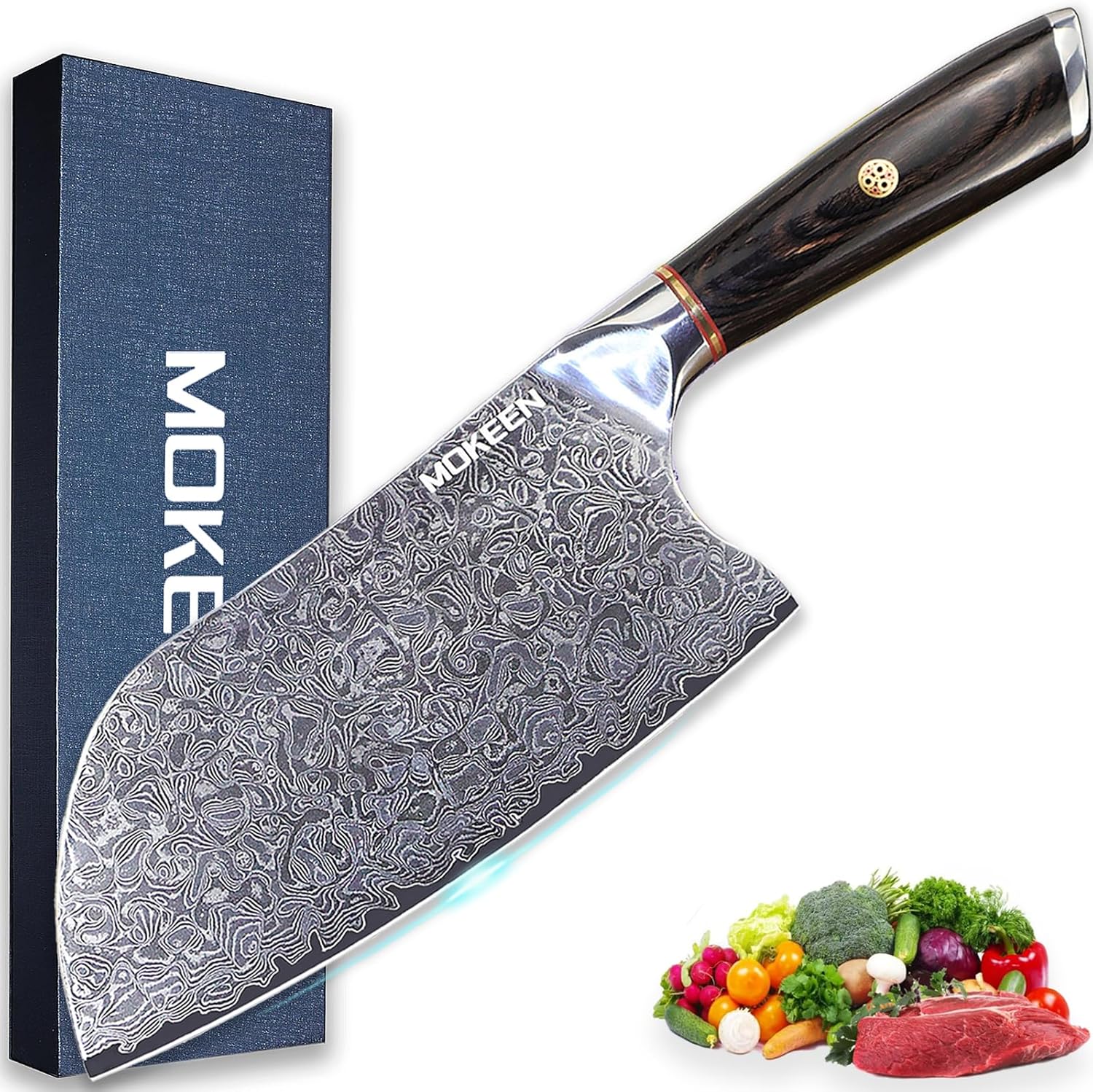 7-Inch Damascus Steel Chef Knife – 67-Layer VG10 Japanese Cleaver with G10 Handle & Gift Box