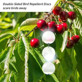 Hedoc 24-Piece Reflective Bird Scare Discs - Dual-Sided Mirror Deterrents for Woodpeckers, Pigeons & Garden Pest Control
