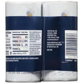 Morton Iodized Salt Shakers (8 oz) - 2 Pack Dispensers | Essential Kitchen Table Seasoning & Camping Supplies