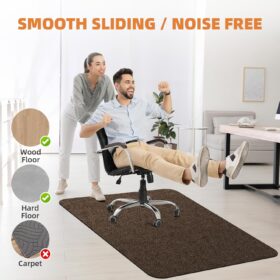 HomeMall Premium 48x36 Inch Hardwood Floor Chair Mat - Non-Slip, Anti-Scratch Office Desk Protector for Rolling Chairs (Coffee)