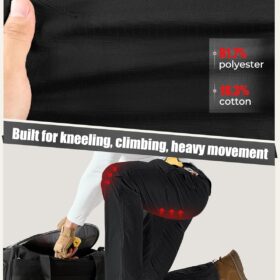 IGOLUMON Men's Ripstop Tactical Cargo Work Pants – 6-Pocket Stretch Hiking Trousers with Reinforced Knees