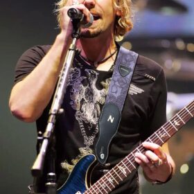 Nefelibata 2.3" Vintage Porter Style Guitar Strap with Pick Pocket – Vegan Leather Carving, Adjustable 42-66 inch (Purple)