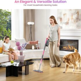 Schenley 19-in-1 Steam Mop – Dual-Rod Design with Detachable Handheld Steamer for Hard Floors, Tiles, Grout & Walls