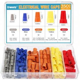 350-Piece Electrical Wire Connector Kit – Assorted Nylon Twist Wire Nuts for Wiring, Automotive & DIY Projects