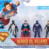 DC Comics Superman: Heroes vs. Villains 5-Pack 3-Inch Action Figures – Stylized Battle-Ready Toy Set for Kids Ages 4+