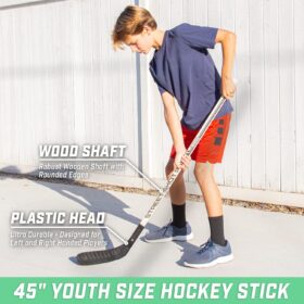 GoSports Street Hockey Set – Premium Wooden Sticks & Balls for Outdoor & Driveway Play (Choose Your Set)