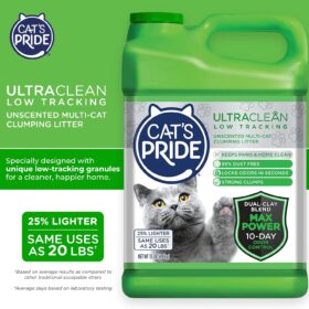 Cat's Pride Max Power UltraClean Clumping Cat Litter - 99% Dust Free, Low Tracking Multi-Cat Formula with 10-Day Odor Control (15 lb Jug)