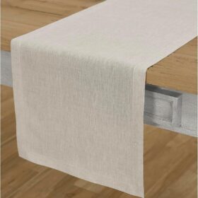 Solino Home Athena 100% Pure European Flax Linen Table Runner - 14 x 132 Inch Light Natural Rectangular Dining Table Cover - OEKO-TEX Certified Handcrafted Home Decor for Weddings, Spring & Easter