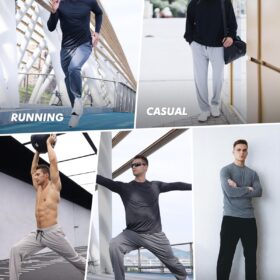 Men's 3-Pack Loose Fit Joggers with Pockets - Open Bottom Mesh Sweatpants for Running, Gym & Casual Wear