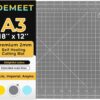 18x12 Inch Self-Healing Cutting Mat - A3 Double-Sided Rotary Cutting Board with Non-Slip Surface, 5-Ply Craft Mat for Quilting, Sewing, and Fabric - Anthracite Gray