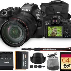 Canon EOS R6 Mark III Mirrorless Camera Kit with RF 24-105mm f/4L IS USM Lens | 32.5MP Full-Frame, 7K RAW Video & Advanced AF | Includes 64GB Card and Camera Bag