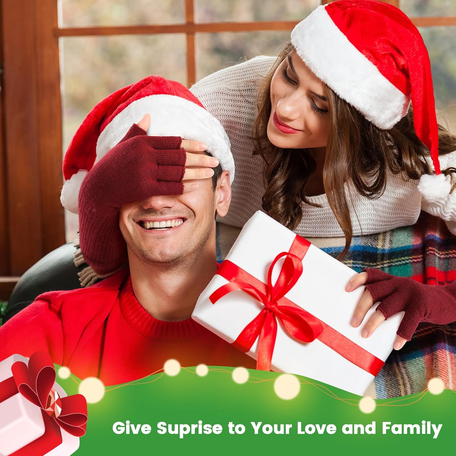 Pleneal Women's Thermal Knit Fingerless Gloves - Long Cuff Cold Weather Mittens for Typing & Driving