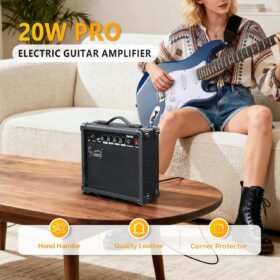 GLARRY 20W Electric Guitar Amplifier – Portable Practice Combo Amp with 3-Band EQ, Headphone Jack & MP3 Input
