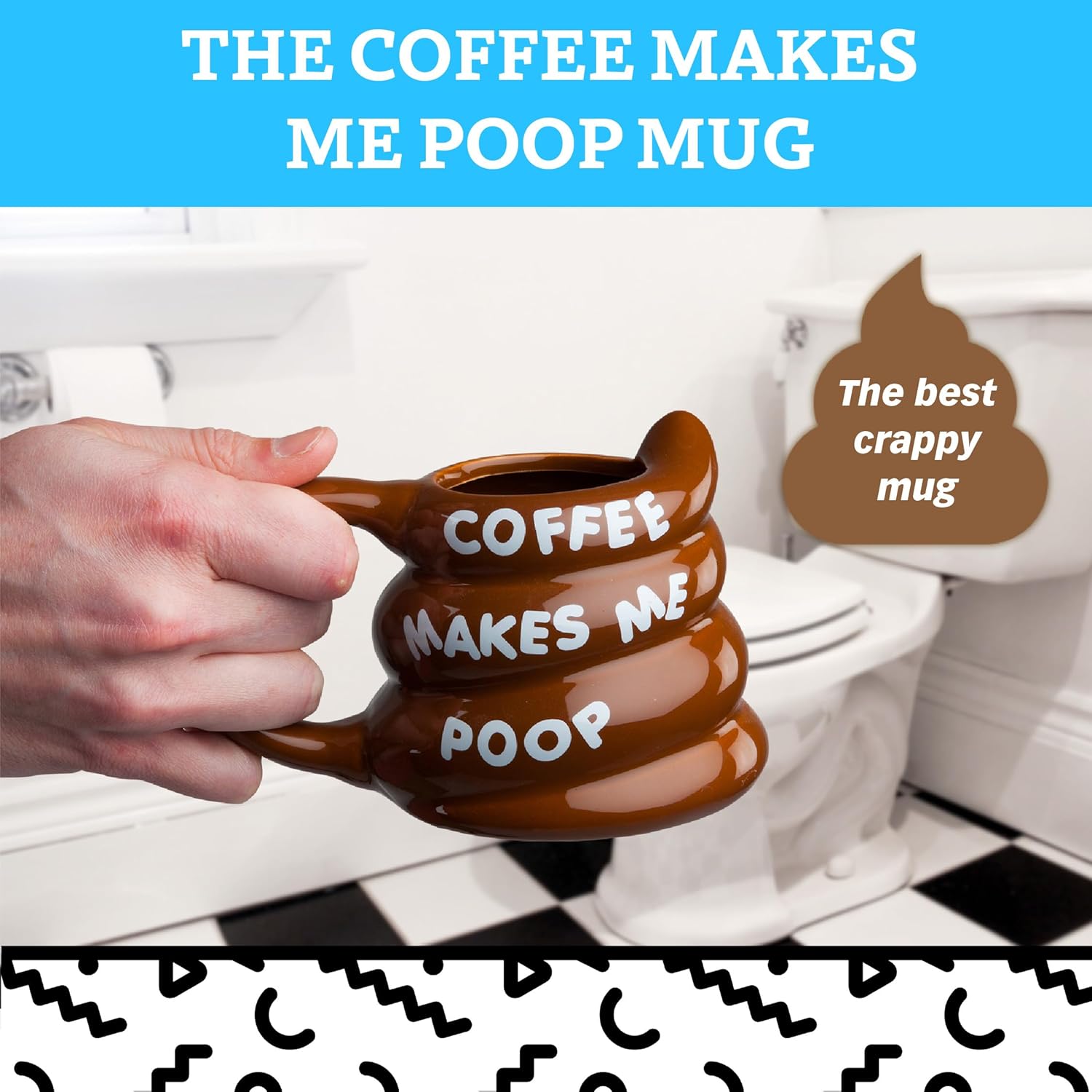 BigMouth Inc 'The Poop Log' Coffee Mug – Funny 14 oz Ceramic Cup – Hilarious Gag Gift for Men & Women