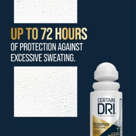 Certain Dri Prescription Strength Antiperspirant - 72 Hour Clinical Sweat Protection for Excessive Perspiration, Fragrance Free Roll-On, 1.2 fl oz