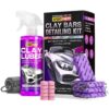 Professional Car Clay Bar Kit - 4 Pack 100g Detailing Clay with Lubricant Tablets, Spray Bottle & Microfiber Towel - Deep Cleaning & Decontamination for Auto Paint, Glass, and Chrome